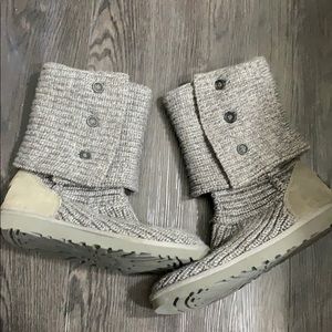 UGG Classic Cardy Button Knit Sweater Boots size 9